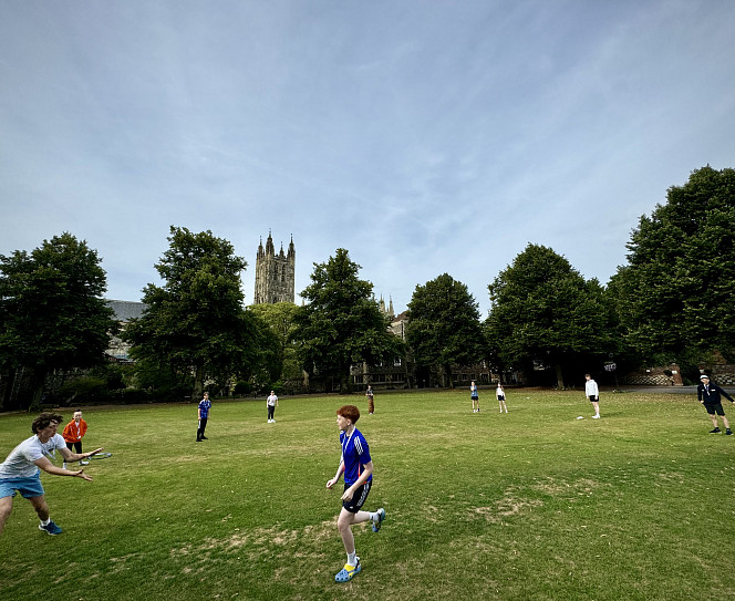 There's always someone to play football with in a break